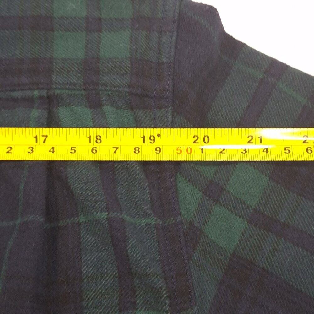Old Navy Mens XL Flannel Navy & Green Plaid Button Front Long Sleeve Cabincore - Picture 8 of 12